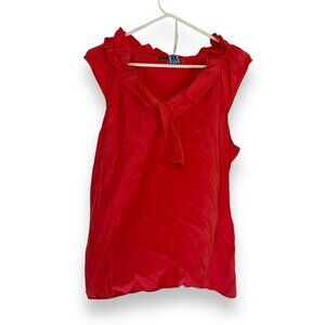 ElieTahari red silk ruffle blouse